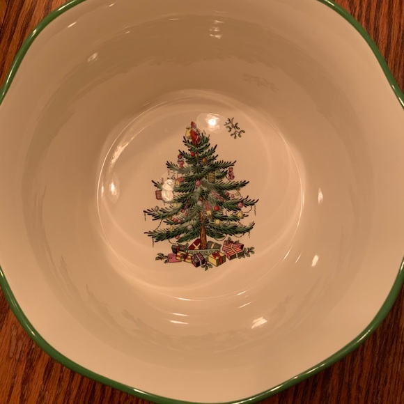 Christmas Tree Spode Flared Scalloped Bowl LIST FOR ONE (FINAL PRICE) - Picture 4 of 8